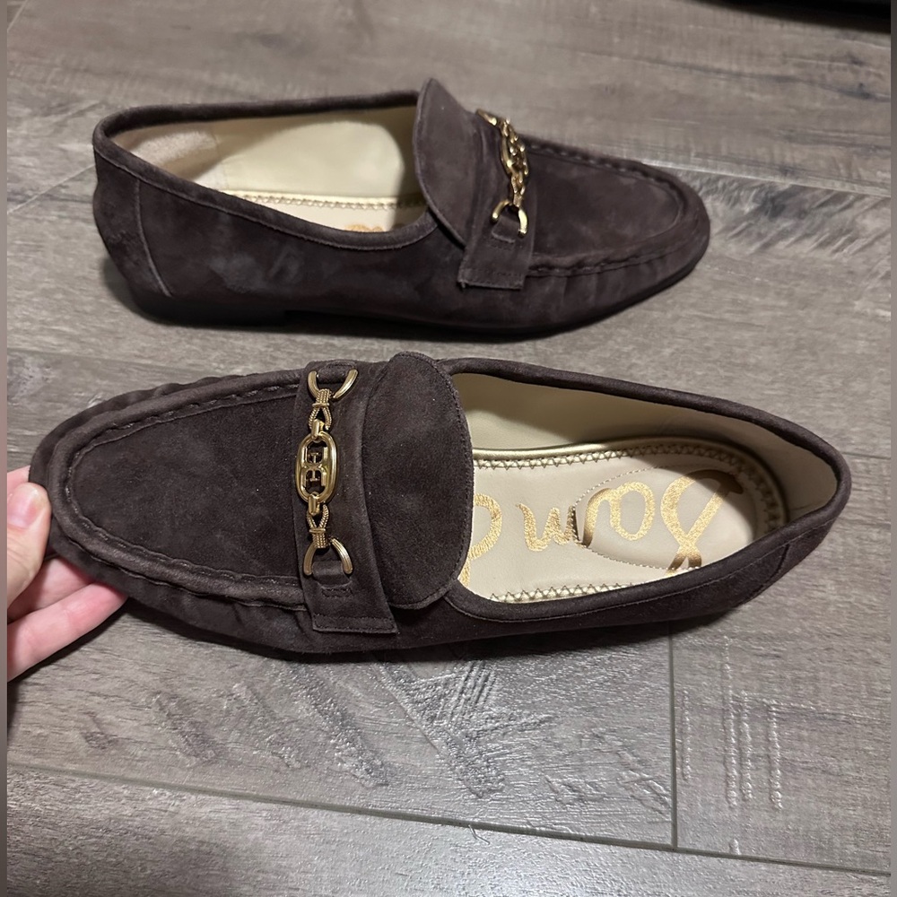 NEW Sam Edelman Lucca Bit Loafer Pinto Brown Suede 8.5 - Picture 3 of 8